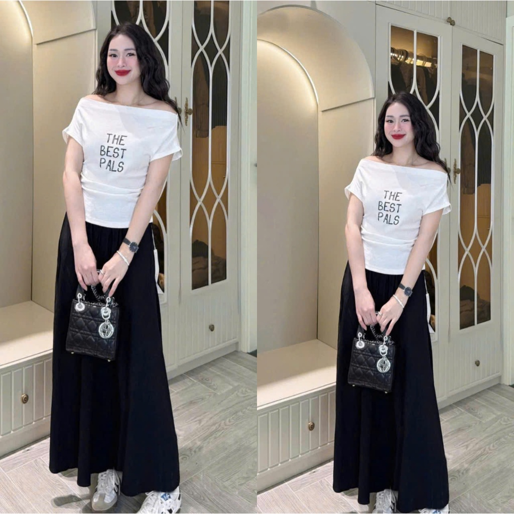 CV XOÈ ÁO BEST PALS , Sét áo cotton co giãn+ chân váy xoè 2 lớp. Đủ size SMLXL 40kg- 70kg