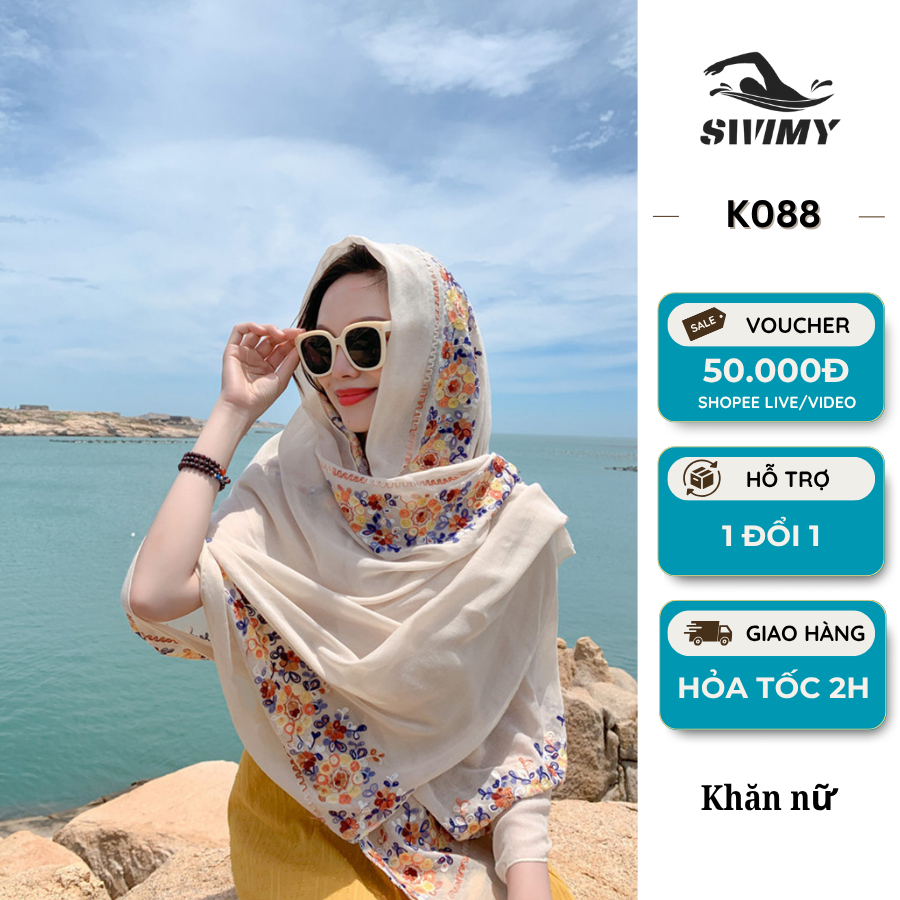 [K088] Khăn choàng nữ đi biển, đi chơi thời trang SWIMY | Shopee Việt Nam