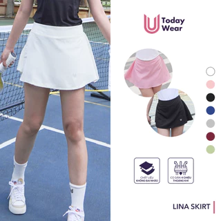 Chân váy ngắn thể thao Lina Skirt Today U Wear có sẵn quần bảo hộ dáng chữ A cho nữ chơi cầu lông tennis chạy bộ