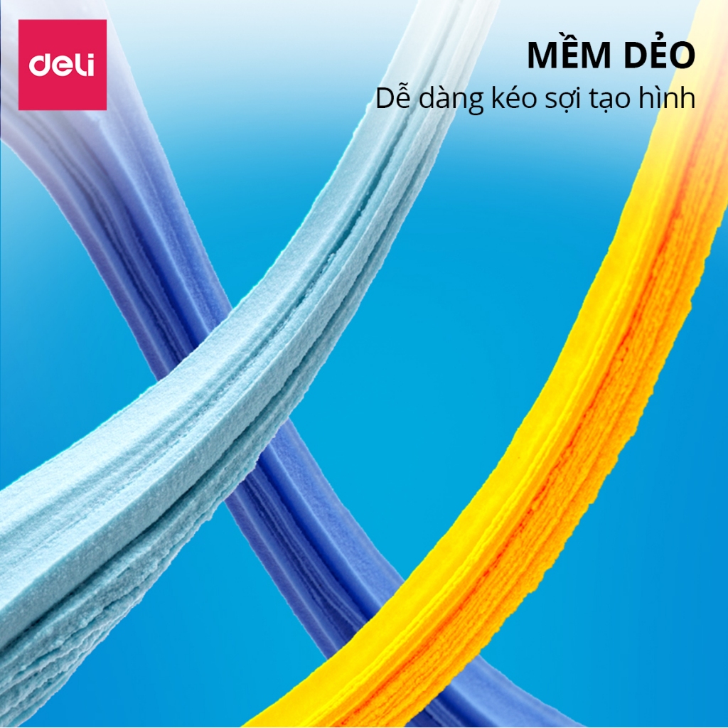 Đất Nặn Deli Mềm Mịn Cho Bé – 12/24/36 Màu Hộp Nhựa Có Quai Xách hoặc Túi Zip – Chất An Toàn, Không Gây Kích Ứng
