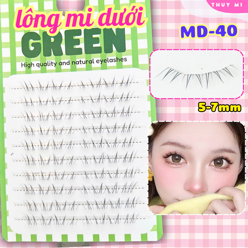 Lông Mi Dưới Tự Nhiên 10 Hàng MD40 Mi Đa Tầng GREEN Thuỷ Mi