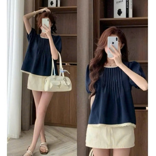 Áo Babydoll Cổ Ren Xếp Ly Tay Bo 247store Phối Viền Ly Ngực Xinh Xắn, Nữ Tính Dễ Thương bbdcoren3024