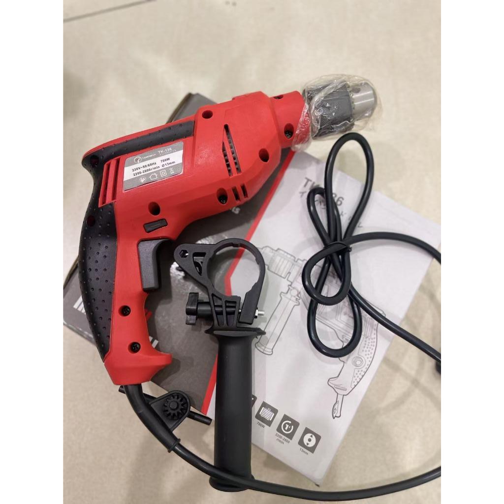 máy khoan bê tông TANKMECH 13ly TK-136 khoan tường sắt gỗ bắt vít Tốc độ thay đổi liên tục Chức năng kép Đi kèm với mức