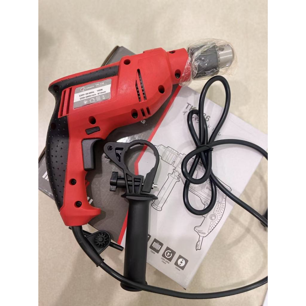 máy khoan bê tông TANKMECH 13ly TK-136 khoan tường sắt gỗ bắt vít Tốc độ thay đổi liên tục Chức năng kép Đi kèm với mức