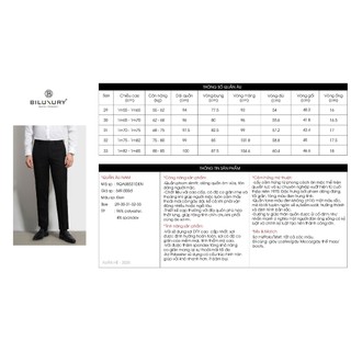 [T7_ĐỒNG GIÁ 479K] Quần Âu Nam Cạp Tăng Giảm Biluxury 9QAUB535/9QAUB536 Form Slimfit Chất Vải Mềm Mịn Mỏng Nhẹ