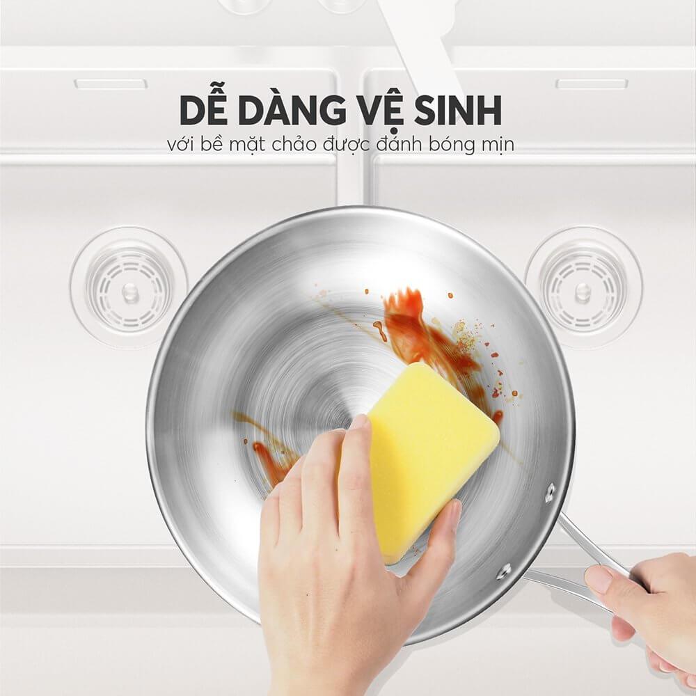 Chảo Inox 304 Nguyên Khối Elmich Trimax EL-3846 | Chảo Rán Thành Thẳng, Dùng Bếp Từ | BigBuy360 - bigbuy360.vn