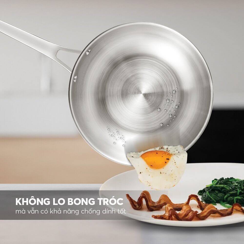 Chảo Inox 304 Nguyên Khối Elmich Trimax EL-3846 | Chảo Rán Thành Thẳng, Dùng Bếp Từ