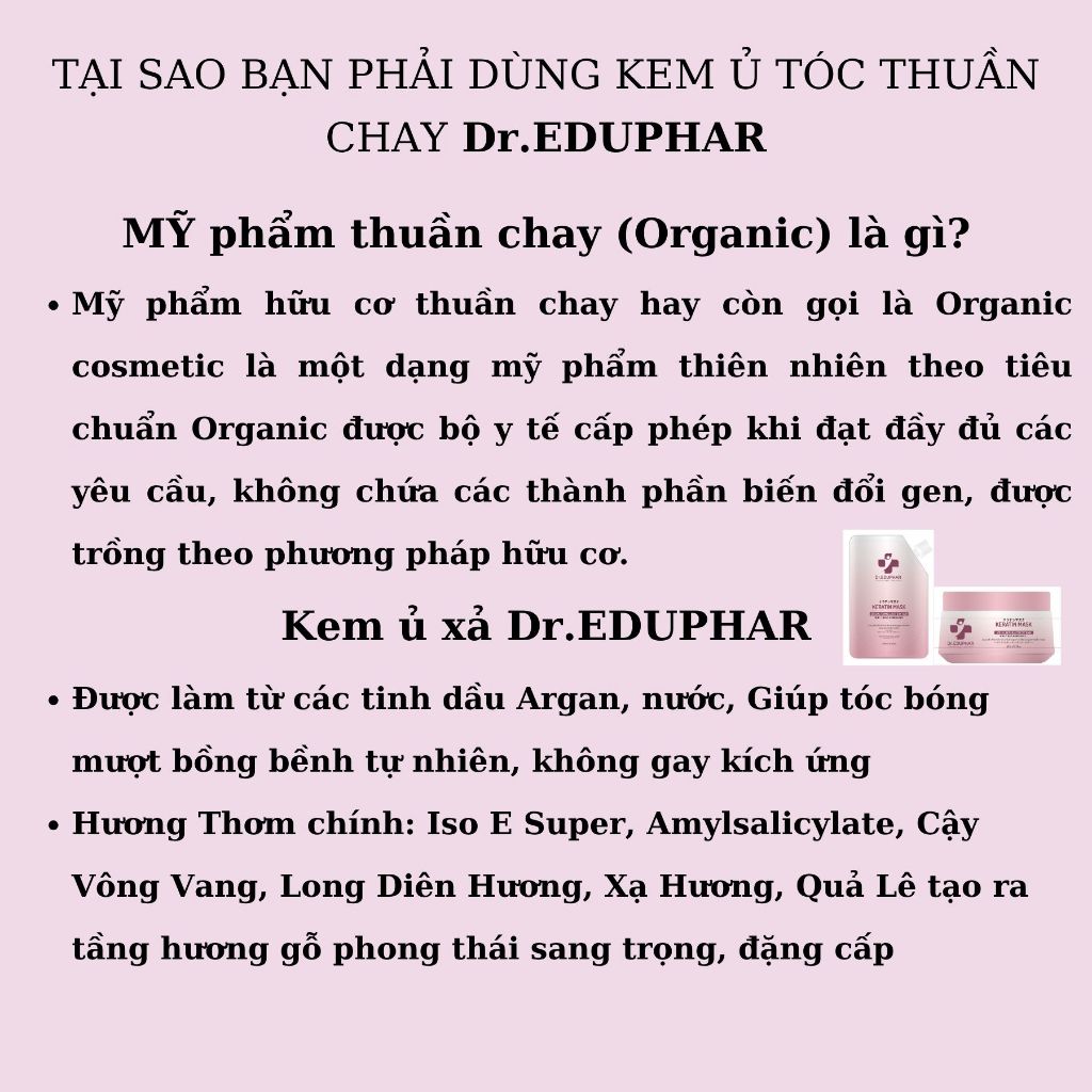 Kem Ủ Tóc Dr.EDUPHAR Keratin Silk Hair Pack 500ml Túi/Hũ | Phục Hồi Tóc Hư Tổn, Mềm Mượt Giảm Khô Xơ.
