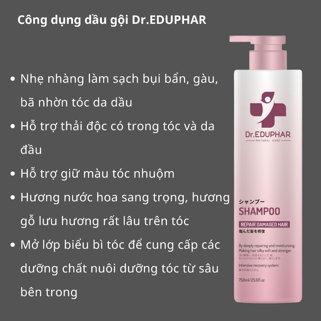 Bộ Gội Xả Ủ Tóc Dr.EDUPHAR Keratin 750ml/500ml | Chăm Sóc Tóc Khô Xơ, Mềm Mượt Dễ Chải.