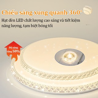 【COD】Đèn trần pha lê 220V LED có thể điều chỉnh độ sáng 3 màu Đèn trần phòng khách phòng ngủ