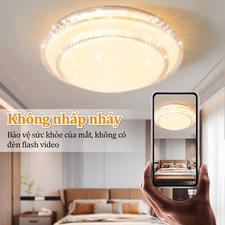 【COD】Đèn trần pha lê 220V LED có thể điều chỉnh độ sáng 3 màu Đèn trần phòng khách phòng ngủ