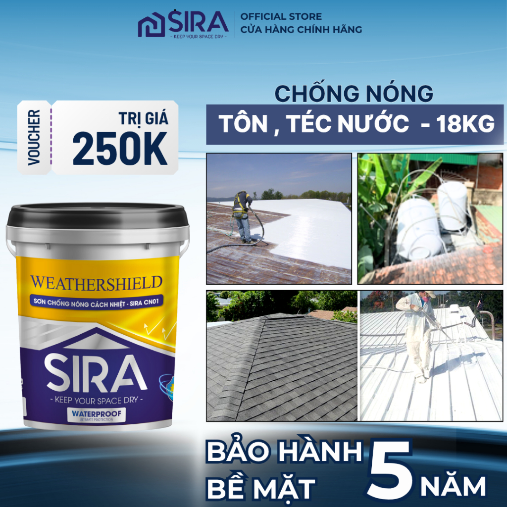 (18L) Sơn chống nóng, chống gỉ mái tôn, téc nước, tấp lợp - Hạ nhiệt ...
