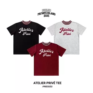 SET ÁO THUN FORM RỘNG WAFFLE LOGO THÊU PRIVE MIX