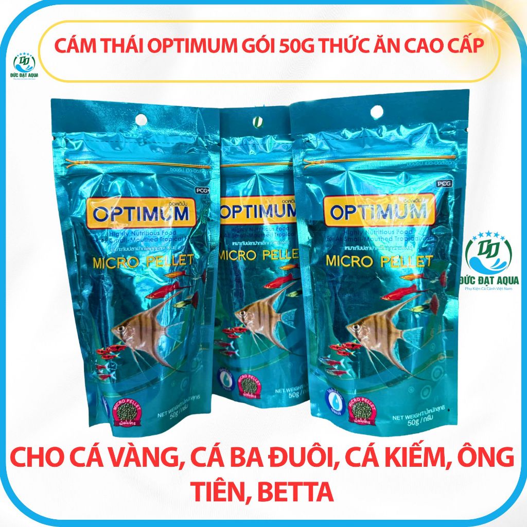 thức ăn cá cảnh OPTIMUM - lên màu, hạt nhỏ cho cá ông tiên, cá 7 màu, cá beta, la hán 5