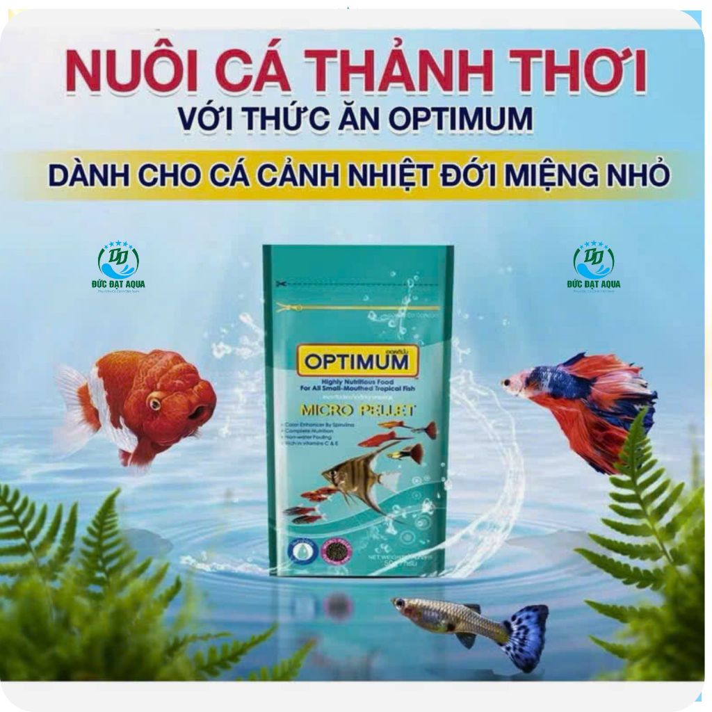 thức ăn cá cảnh OPTIMUM - lên màu, hạt nhỏ cho cá ông tiên, cá 7 màu, cá beta, la hán 3