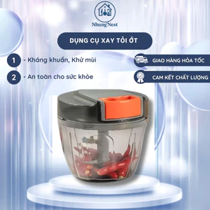 Dụng cụ xay tỏi ớt CHEF&CHEF 650ml cầm tay tiện lợi lưỡi dao inox siêu bền, tiện dụng hàng chuẩn