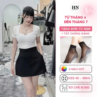 [BIGSIZE 80KG] Chân váy dáng A bồng nhẹ cạp cao chất tuyết mưa ba lớp có quần bảo hộ nữ HN DESIGN