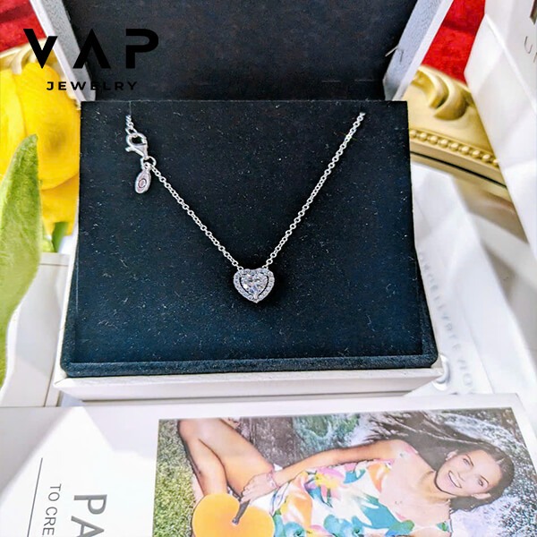 vòng cổ bạc trái tim