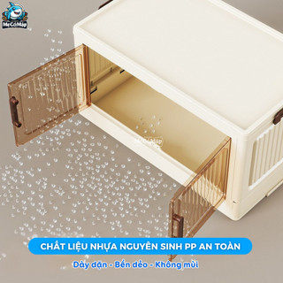 Tủ Nhựa Đựng Quần Áo Cho Bé Có Ngăn Treo, Tủ Nhựa Gấp Gọn Rộng 55cm, Khóa Nam Châm, Bánh Xe 360, Nhựa PP Cao Cấp - HC12