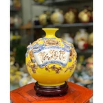 ( TẶNG ĐẾ GỖ) Bình Hút Lộc Phúc Lộc Thọ Cao 22CM, Đắp Nổi, Hàng Gốm Sứ Thủ Công Mỹ Nghệ Bát Tràng — ảnh 3