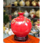 ( TẶNG ĐẾ GỖ) Bình Hút Lộc Phúc Lộc Thọ Cao 22CM, Đắp Nổi, Hàng Gốm Sứ Thủ Công Mỹ Nghệ Bát Tràng — ảnh 6