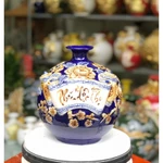 ( TẶNG ĐẾ GỖ) Bình Hút Lộc Phúc Lộc Thọ Cao 22CM, Đắp Nổi, Hàng Gốm Sứ Thủ Công Mỹ Nghệ Bát Tràng — ảnh 4