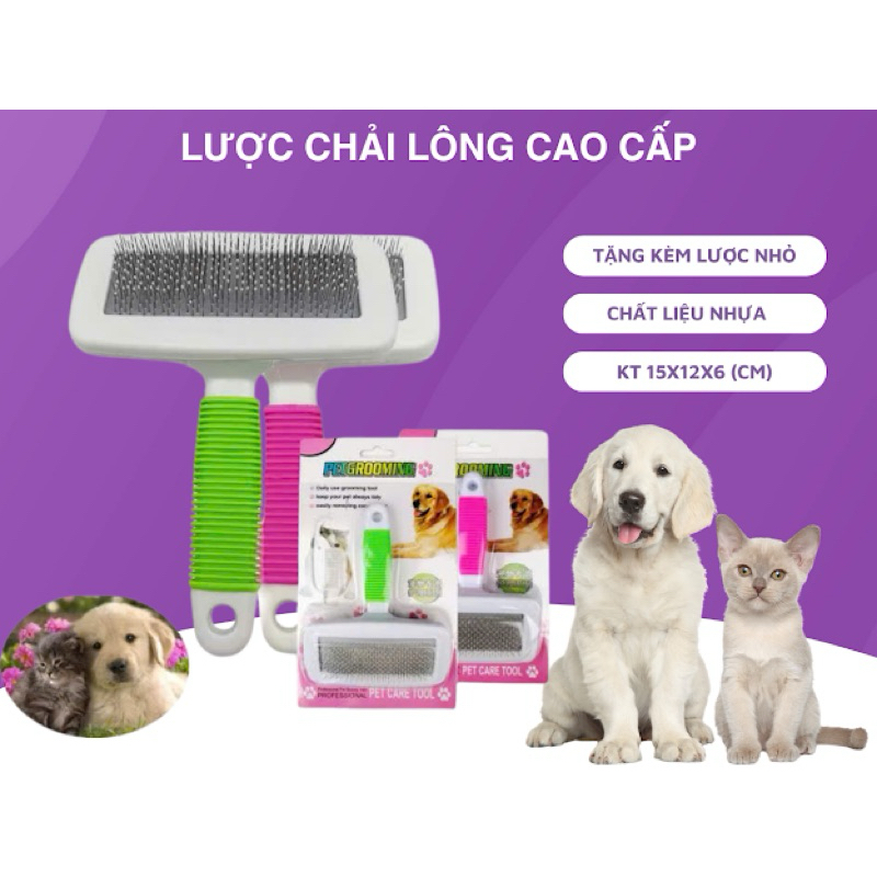 Lược đánh bông chải lông cán nhựa trắng