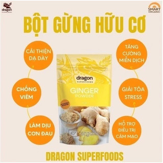 Bột gừng nguyên chất hữu cơ Dragon Superfoods 200g - Ginger powder