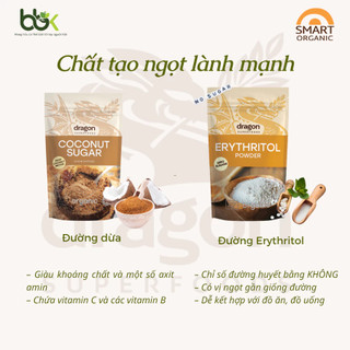 Đường ăn kiêng Erythritol hữu cơ zero sugar Dragon Superfoods 250g
