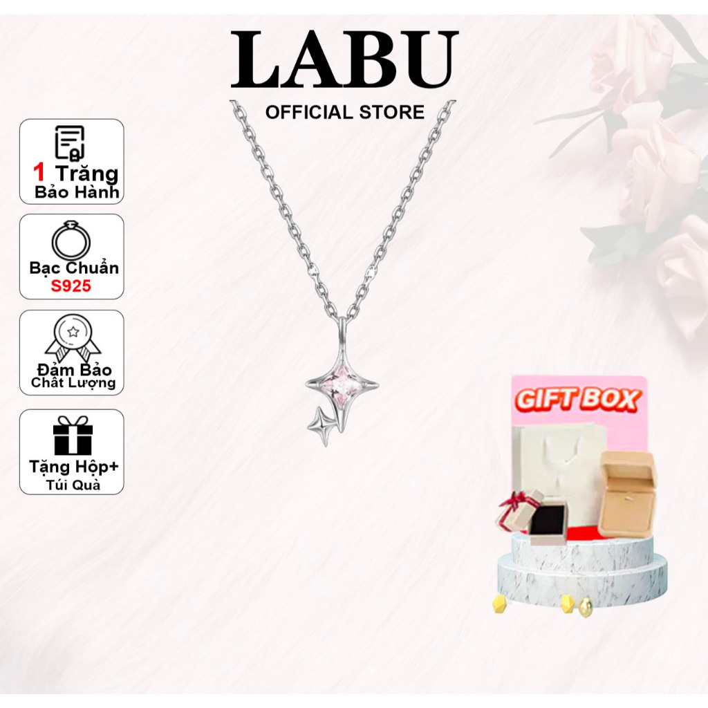 Lắc tay bạc nữ LABUN guyên bản Dây chuyền Dây chuyền xương đòn sao bốn ...