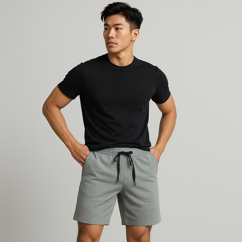 Quần Đùi Thể Thao YOURNAME Active 3 Túi Tiện Lợi Có Dây Kéo - Vải Thun Poly-Rayon Co Giãn, Mềm Mịn