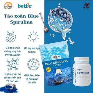 Bột tảo xoắn xanh Blue Spirulina hữu cơ Dragon Superfoods active phycocyanin