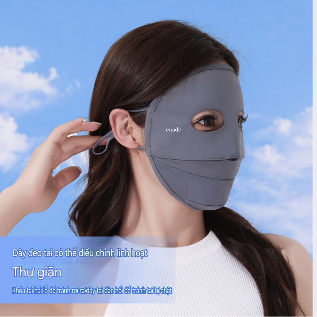 Khẩu Trang Chống Nắng Full Face Không Gọng Enade UPF 50+,Chống Tia UV 99%
