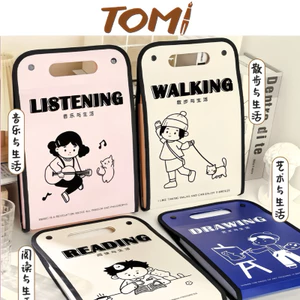 Túi Đựng Tài Liệu A4, Cặp Đựng Hồ Sơ Khổ A4 Chất Liệu Nhựa Dẻo 12 Ngăn Hoạ Tiết Đa Dạng Dễ Thương TOMI 145