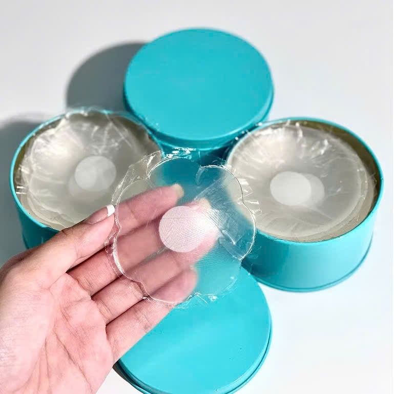 Hộp 10 miếng dán ngực silicon trong suốt, 5 cặp dán ti siêu chắc tái sử ...