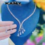 Bộ Trang Sức Nữ Đính Đá Lấp Lánh Kèm Bông Tai Dài – Phong Cách Dạ Tiệc K.A.M.Y