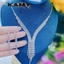 Bộ Trang Sức Nữ Đính Đá Lấp Lánh Kèm Bông Tai Dài – Phong Cách Dạ Tiệc K.A.M.Y