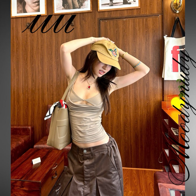 Áo hai dây cổ đổ Nancy Top ko mút