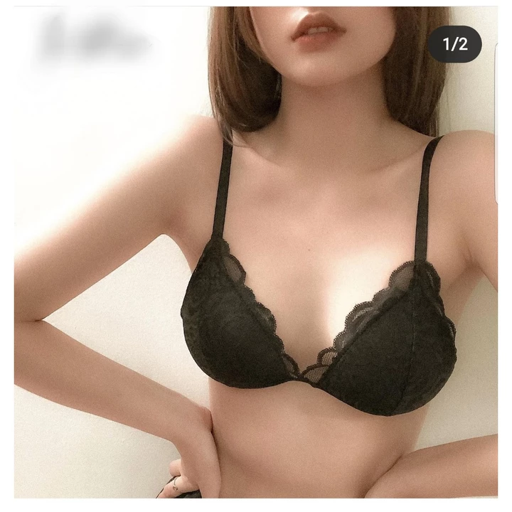 Bộ đồ lót ren bralette đen dây sexy có mút mỏng BRAHY 003