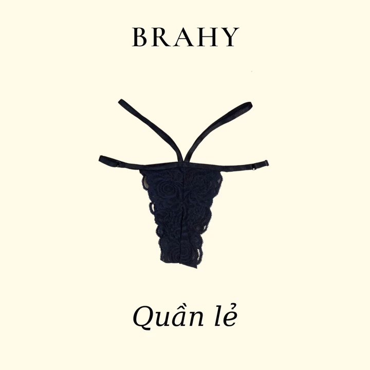 Bộ đồ lót ren bralette đen dây sexy có mút mỏng BRAHY 003