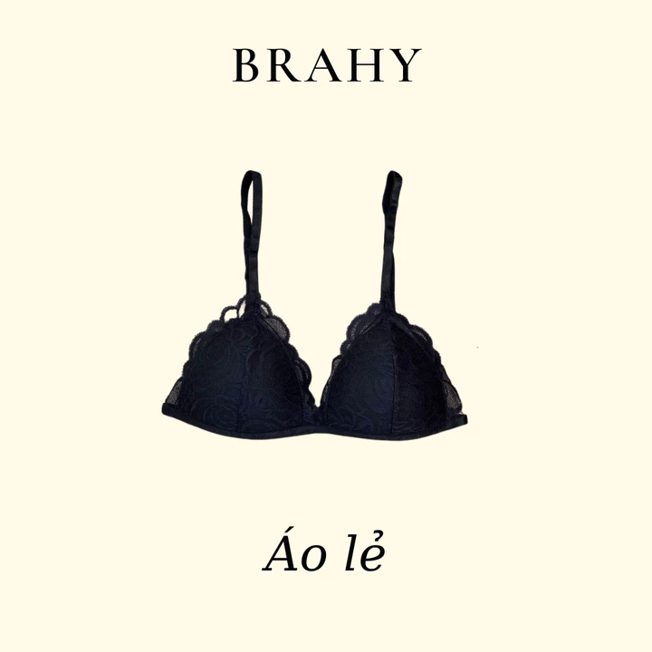 Bộ đồ lót ren bralette đen dây sexy có mút mỏng BRAHY 003