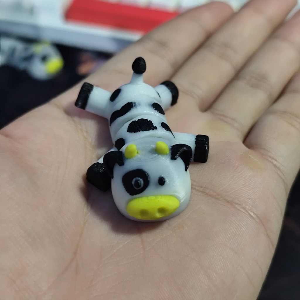 Đồ Chơi Móc Khóa in 3D - Bò Sữa Mini Đáng Yêu