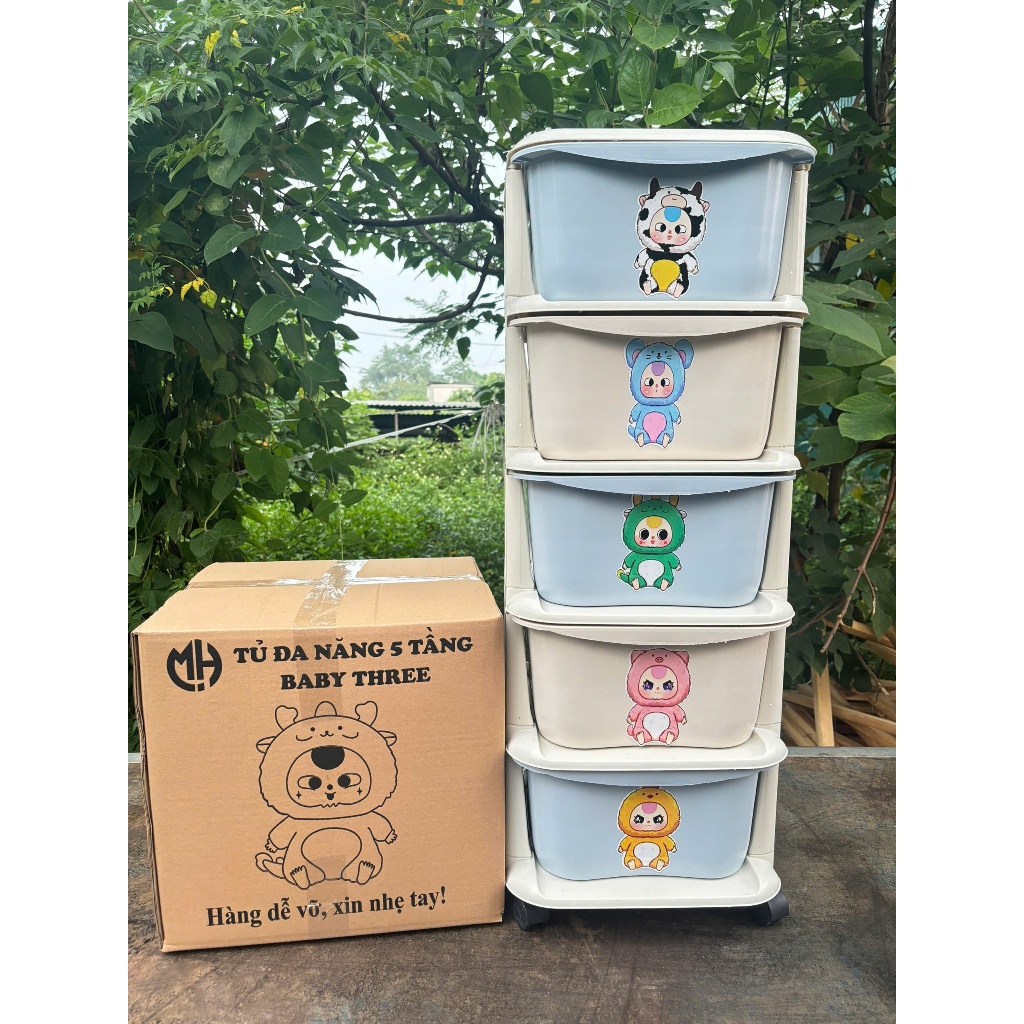 Tủ nhựa đa sắc màu 5 tầng nhiều màu sắc , tủ đựng quần áo, đồ dùng đa năng có bánh xe
