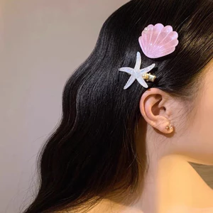 Kẹp tóc hình vỏ sò sao biển dễ thương kẹp tóc chụp ảnh kì nghỉ đi biển