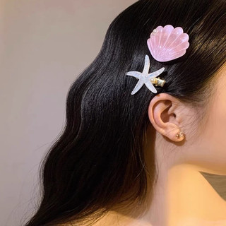 Kẹp tóc hình vỏ sò sao biển dễ thương kẹp tóc chụp ảnh kì nghỉ đi biển