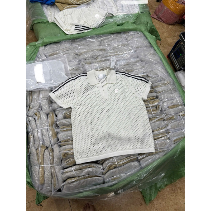 ⚡️[Hight Quality] Full Bộ Quần / Áo Polo Len 1adia X C1ot Black And White - Điểm Nhấn Lỗ Cao Cấp Phối Logo Thêu Nam Nữ