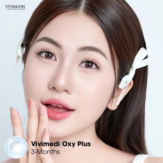 Kính áp tròng VIVIMOON LENS cận trong suốt 3 tháng cho mắt thở Vivimedi Oxy Plus giá 1 chiếc (1 bên mắt)
