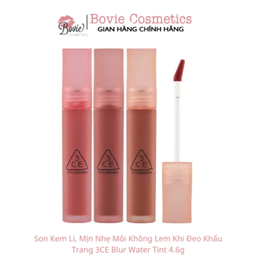 Son Kem Lì, Mịn Nhẹ Môi Không Lem Khi Đeo Khẩu Trang 3CE Blur Water Tint 4.6g