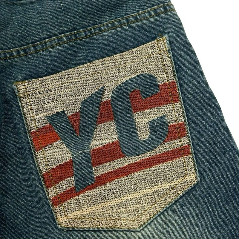 QUẦN SHORT THÊU TÚI “YC” - FORM TRÊN GỐI, JEANS COTTON, KHÔNG CO GIÃN (Form Unisex, định lương vải 360Gsm) | TMTD14
