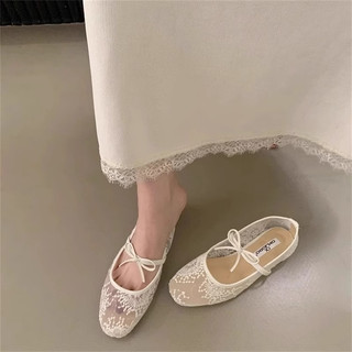 (Lùi 1 sz) Giày bệt nữ búp bê chất ren nhẹ nhàng hót trend 2025  Mã 076